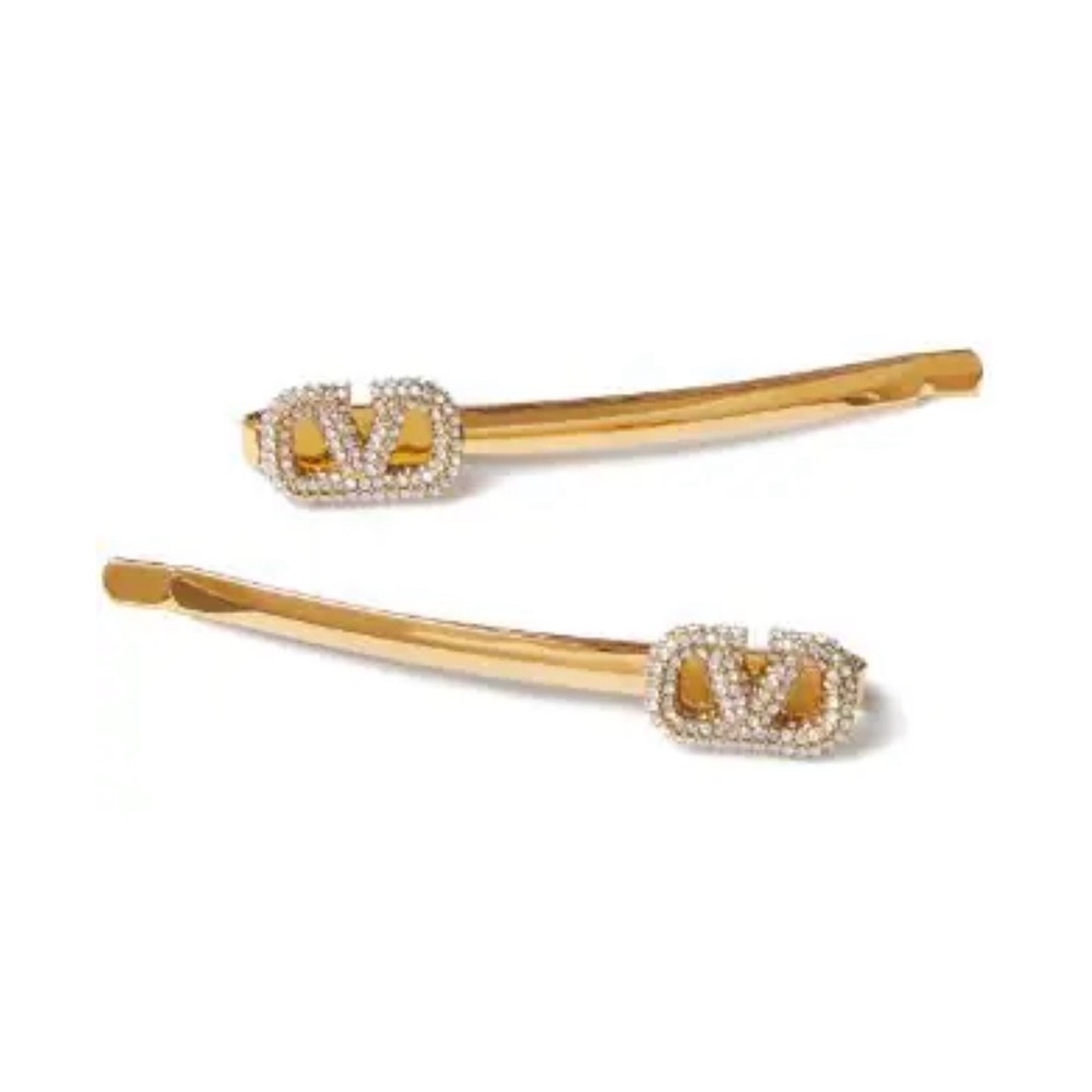 Valentino VLogo Signature crystal-embellished hair clips